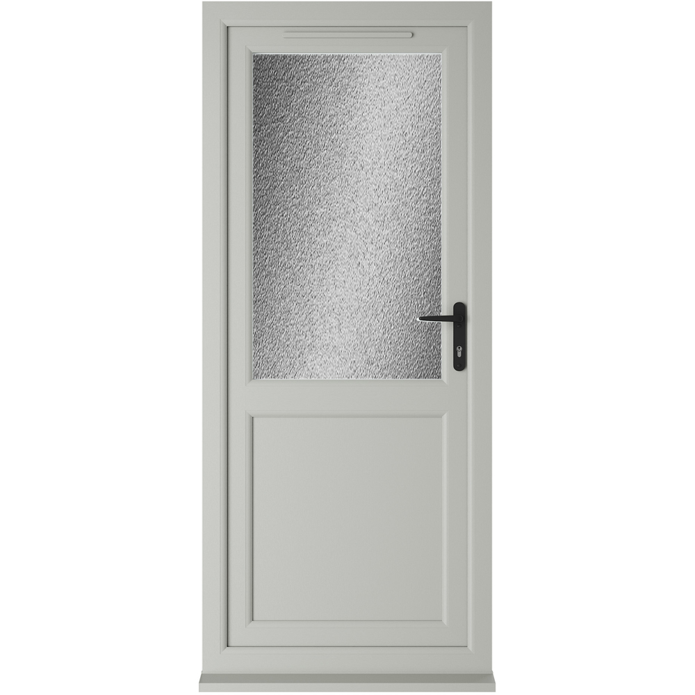 Crystal Agate and White Half Glass LH Open Obscure Double Glazed Door 840 x 2090mm