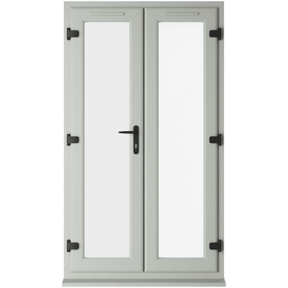 Crystal Agate and White LH Master Clear Glass uPVC Double Glazed French Door 1290 x 2090mm