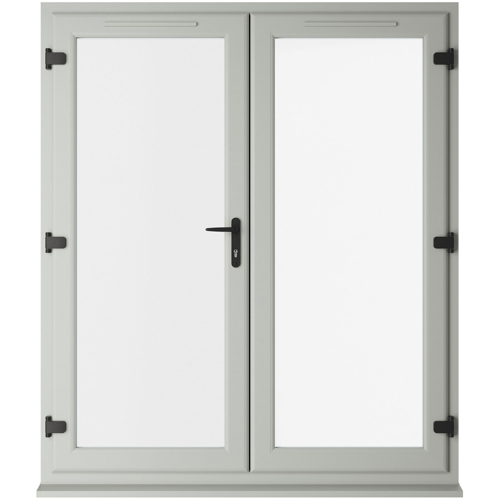 Crystal Agate and White LH Master Clear Glass uPVC Double Glazed French Door 1690 x 2090mm