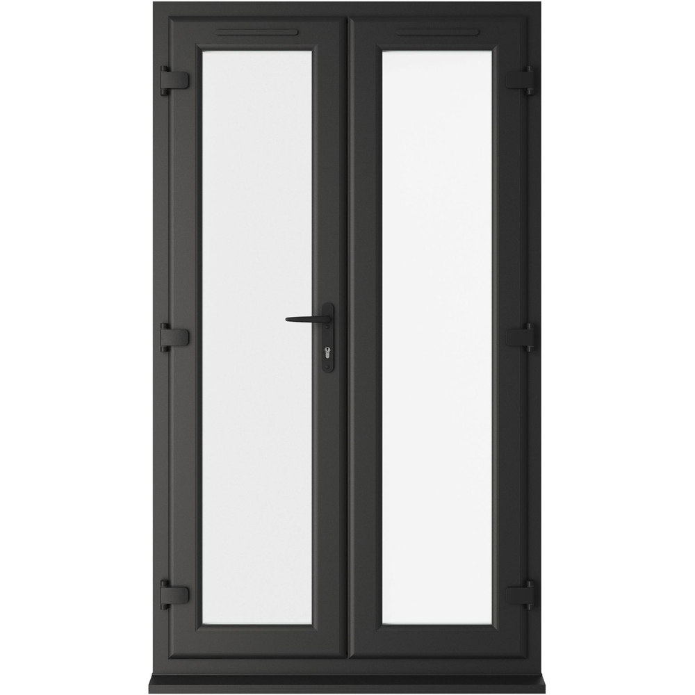 Crystal uPVC Double Glazed French Door - Black/White - 1290 x 2055mm