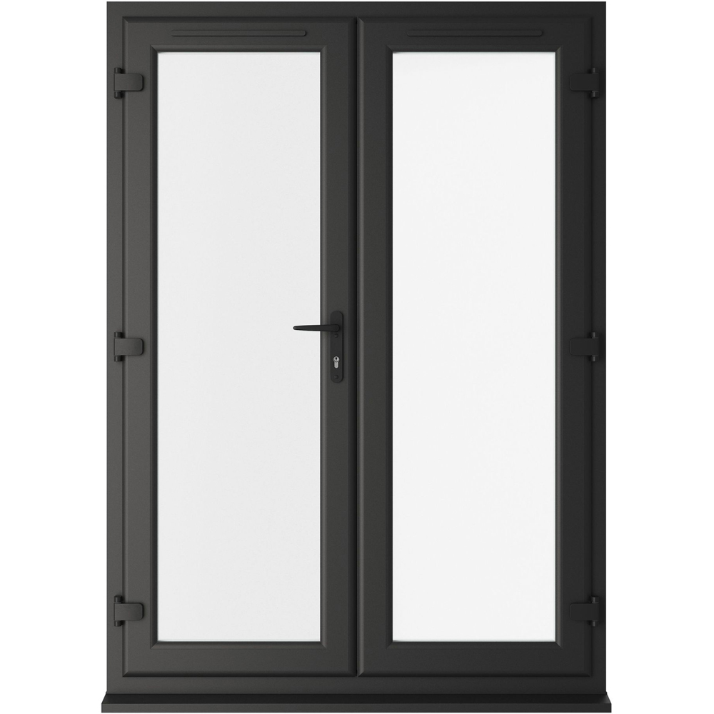 Crystal Black and White LH Master Clear Glass uPVC Double Glazed French Door 1590 x 2090mm