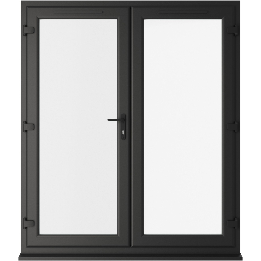 Crystal uPVC Double Glazed French Door - Black/White - 1790 x 2090mm