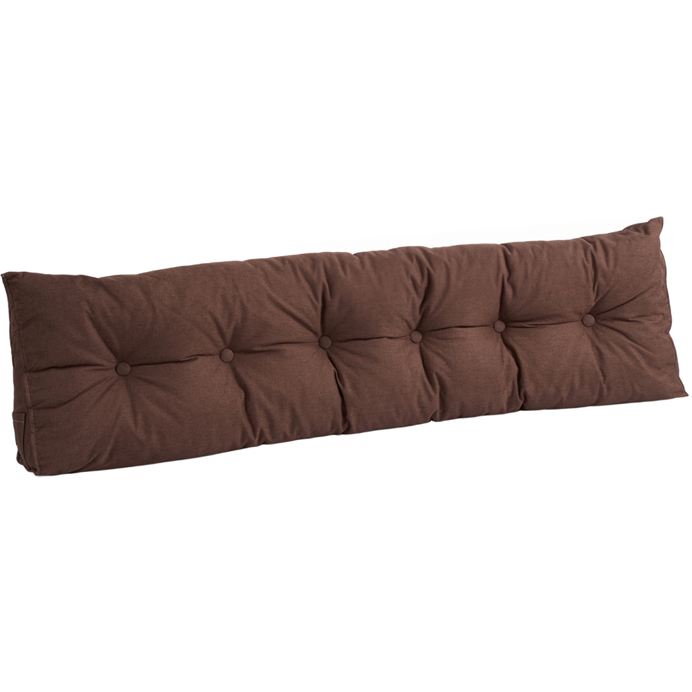 Living and Home Brown Washable Wedge Headboard Pillow with Side Pocket 50 x 180cm