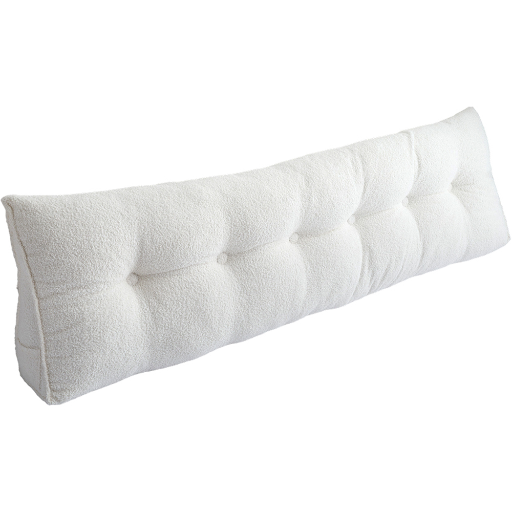 Living and Home Beige Teddy Fleece Wedge Headboard Pillow with Side Pocket 50 x 180cm
