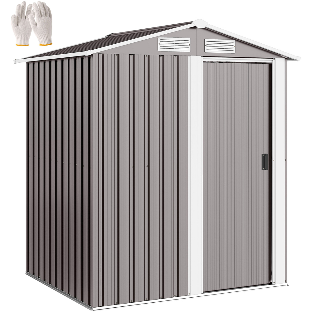 Outsunny 5 x 4.3ft Metal Tool Storage Shed with Sliding Door