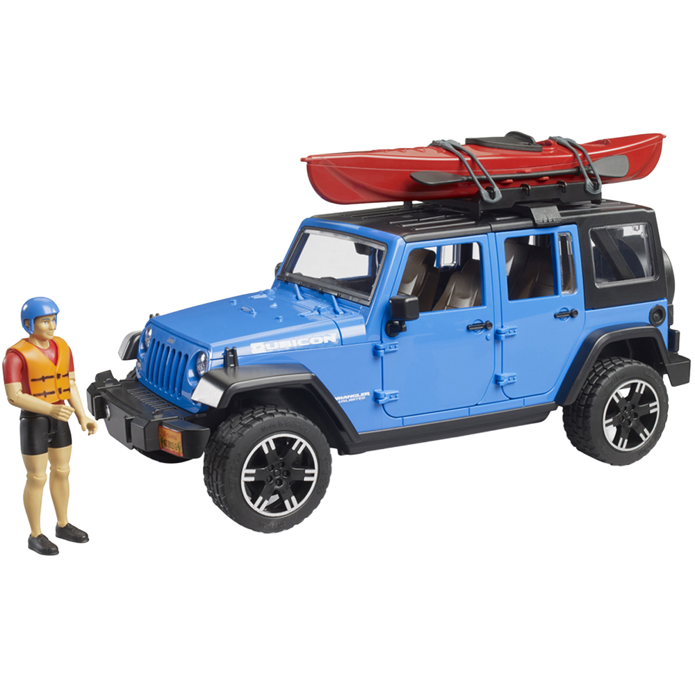 Bruder Jeep Wrangler Unlimited Rubicon Toy Car with Kayak and Kayaker Playset