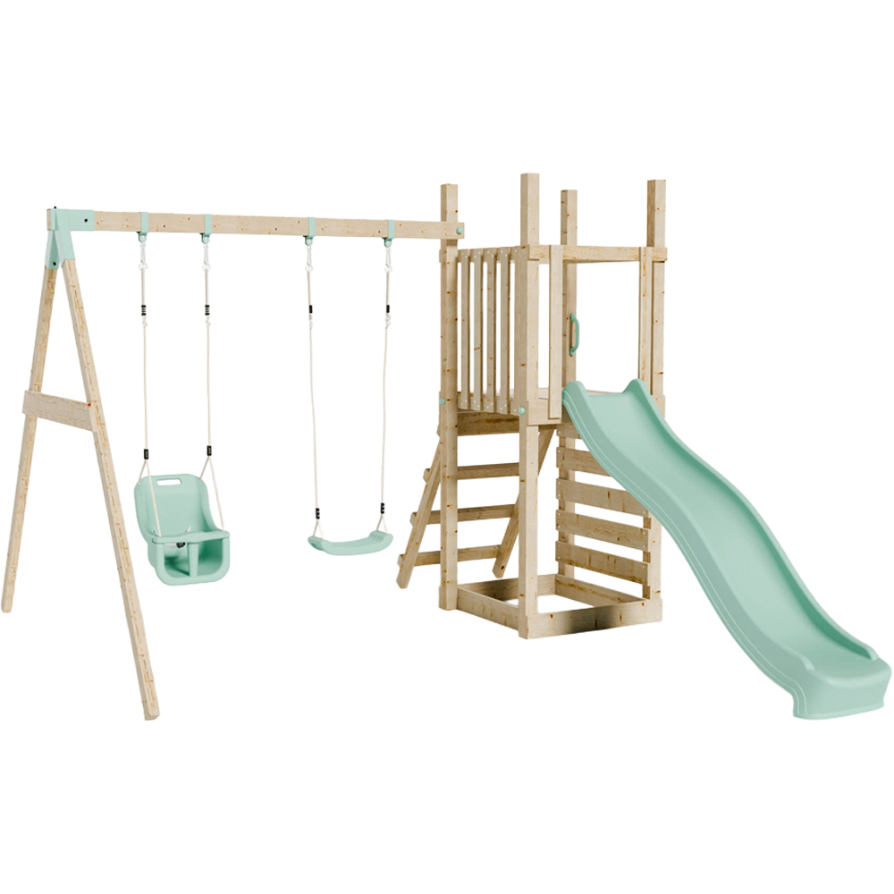Mercia Mountain Climbing Frame Play Tower with Slide Swing and Baby Swing