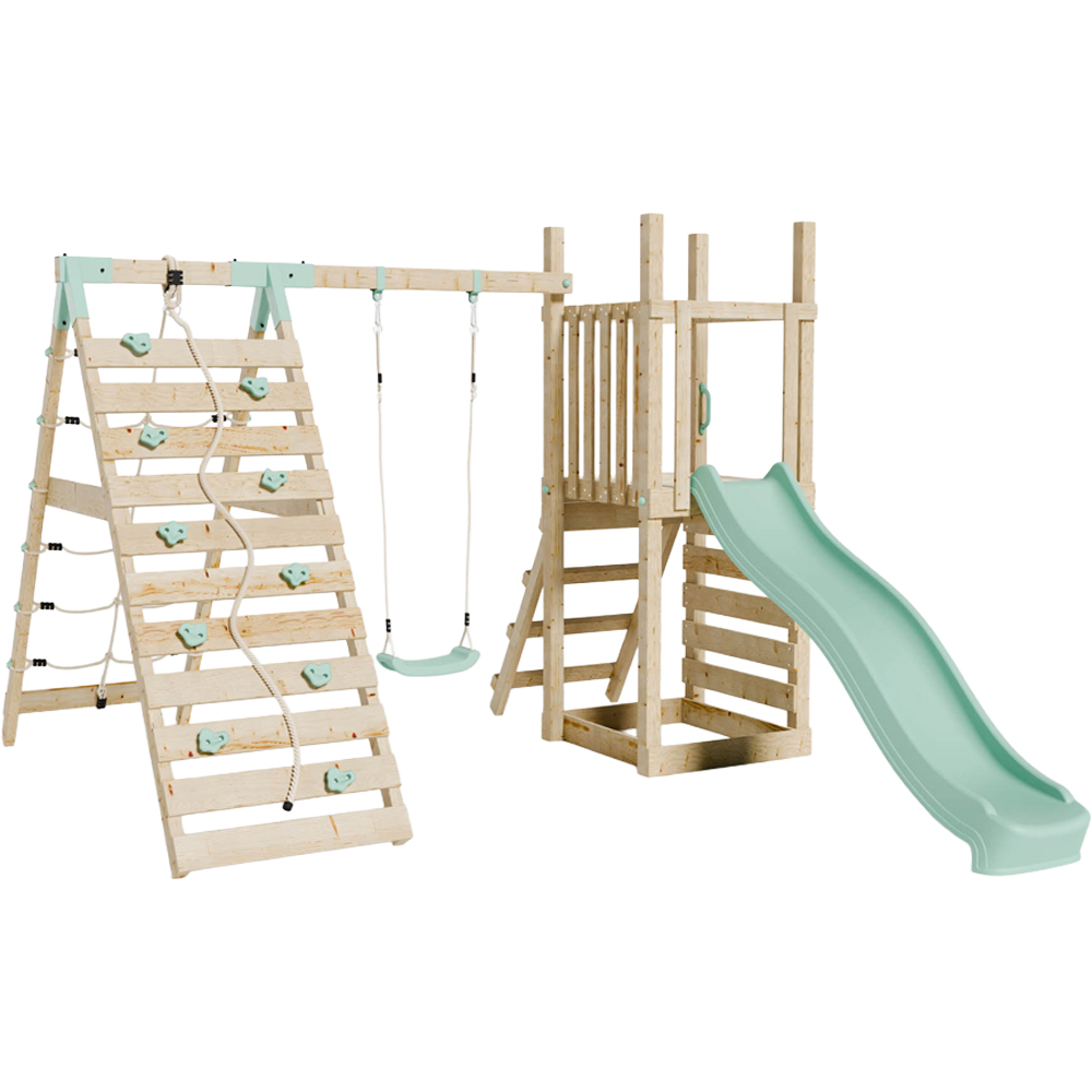 Mercia Mountain Climbing Frame Play Tower with Slide Swing and Climbing Frame Wall