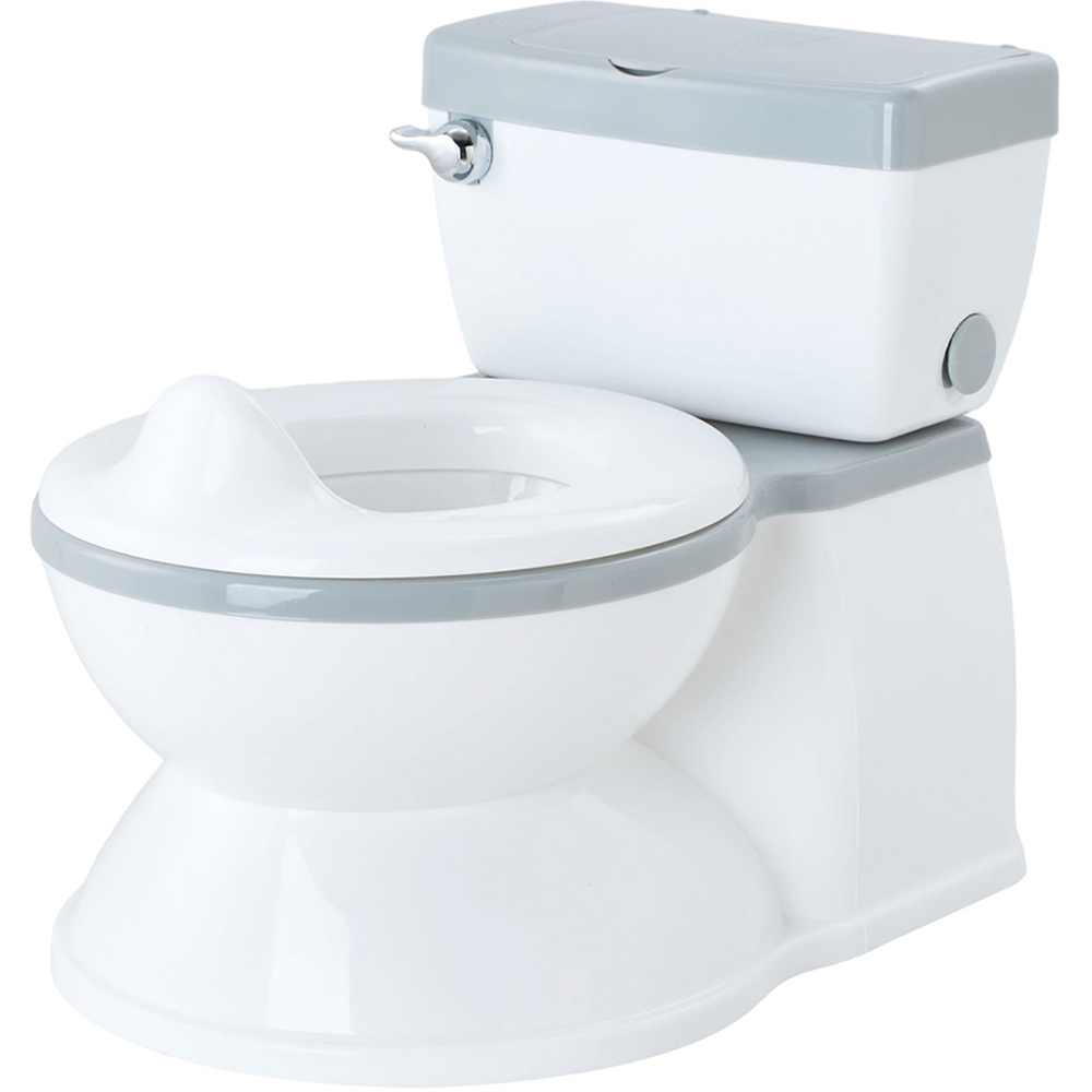 H&O Direct Grey Realistic Baby Potty Training Toilet with Flushing Sound