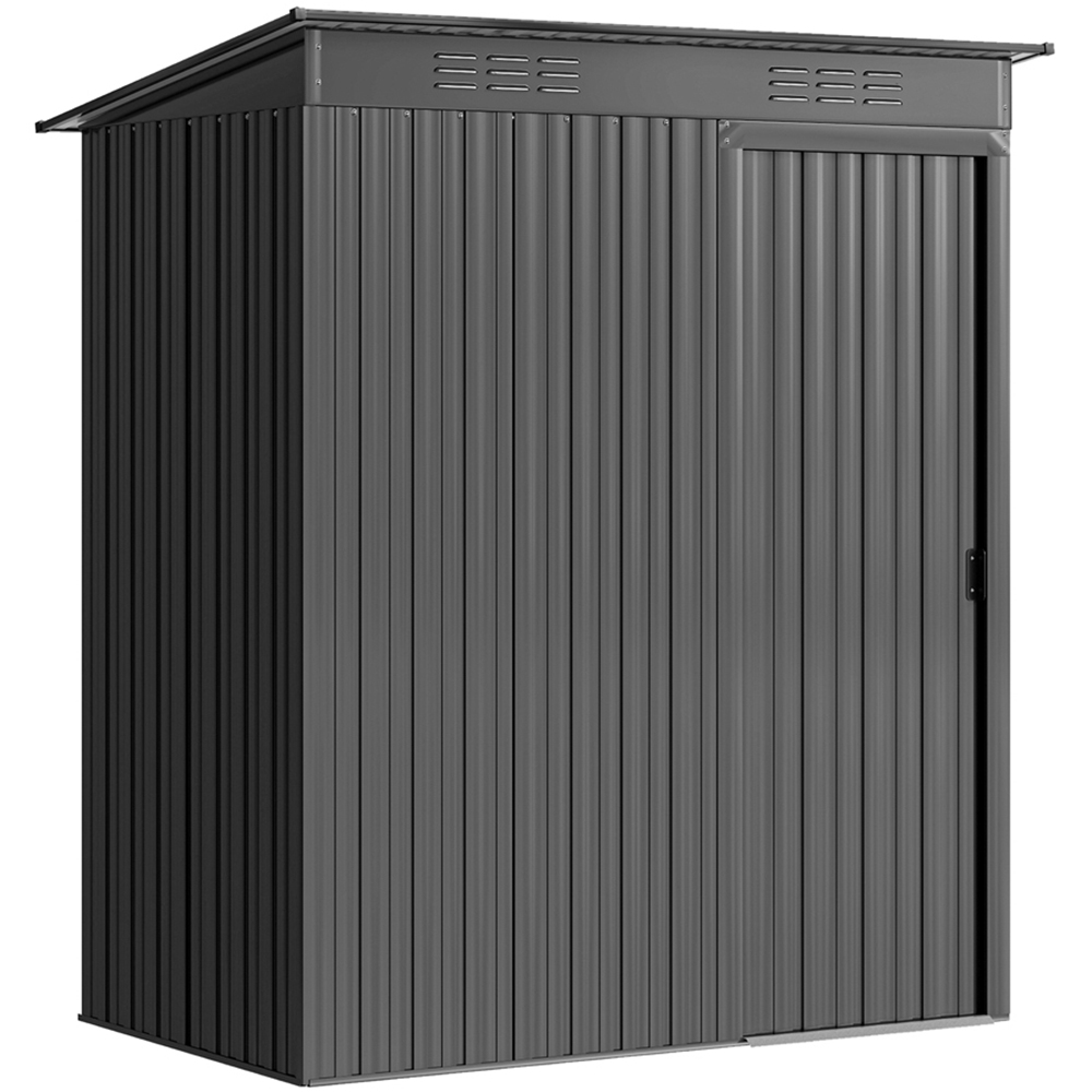 Outsunny 5 x 3ft Dark Grey Metal Garden Storage Shed