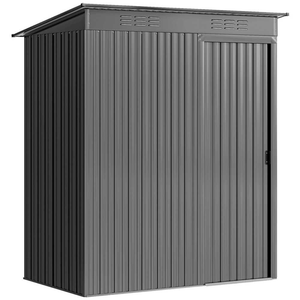 Outsunny 5 x 3ft Light Grey Galvanised Metal Garden Storage Shed