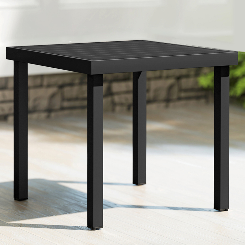 Outsunny Garden Dining Table - 4 Seater - Black - Aluminium Frame