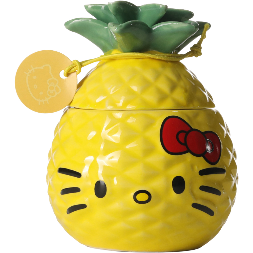 Hello Kitty Seasons Summer Themed Tropical Pineapple Scented Candle with Reusable Jar