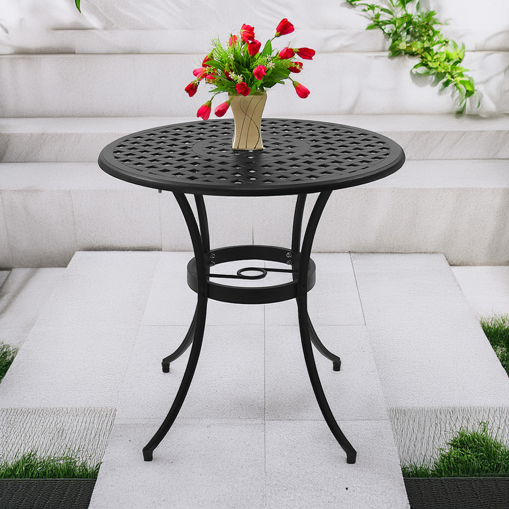 Centurion Prego 2 Seater Black Round Garden Bistro Table