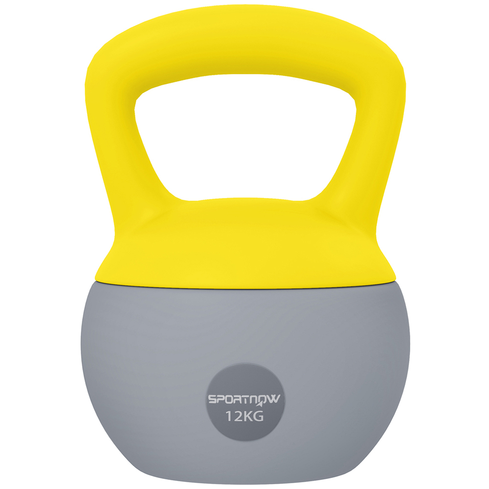 SPORTNOW Yellow and Grey Soft Body Kettlebell with Non Slip Handle 12kg
