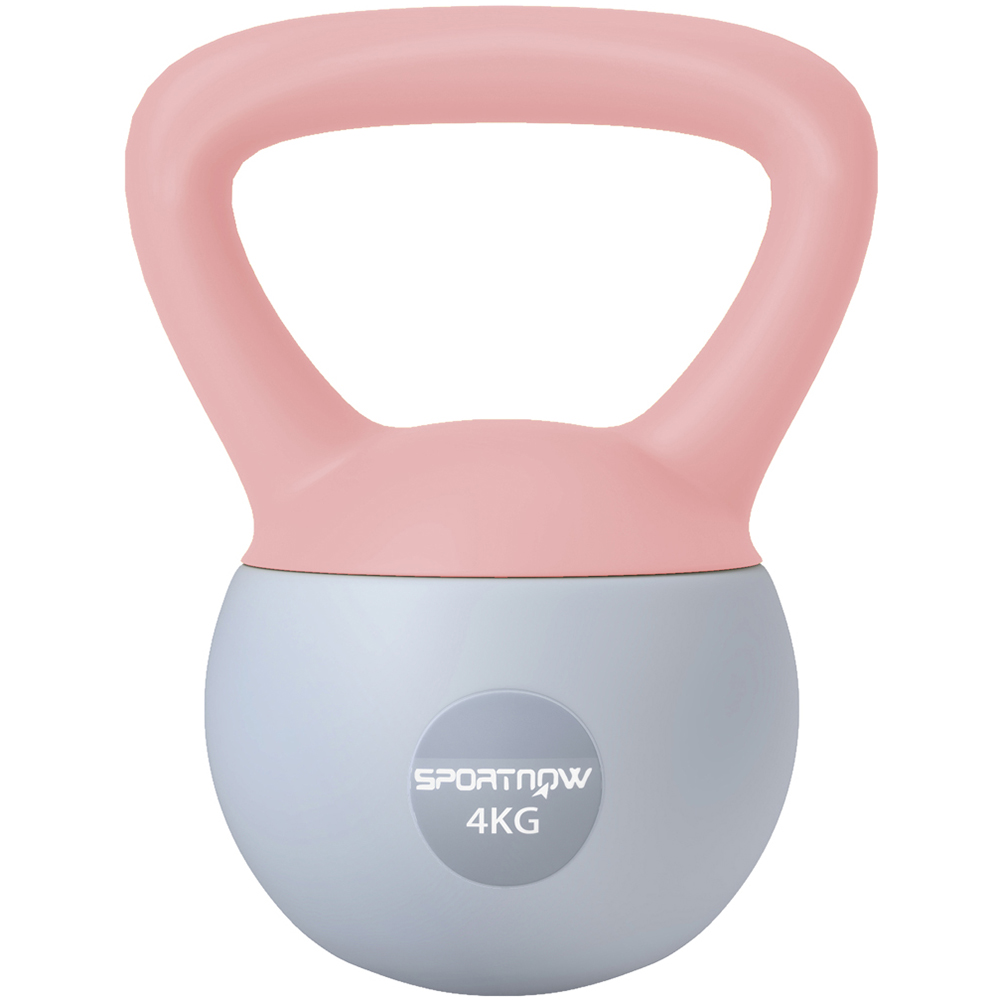 SPORTNOW Pink and Grey Soft Body Kettlebell with Non Slip Handle 4kg