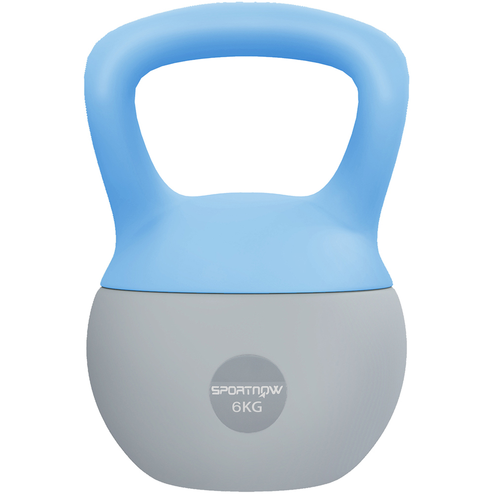 SPORTNOW Light Blue and Grey Soft Body Kettlebell with Non Slip Handle 6kg