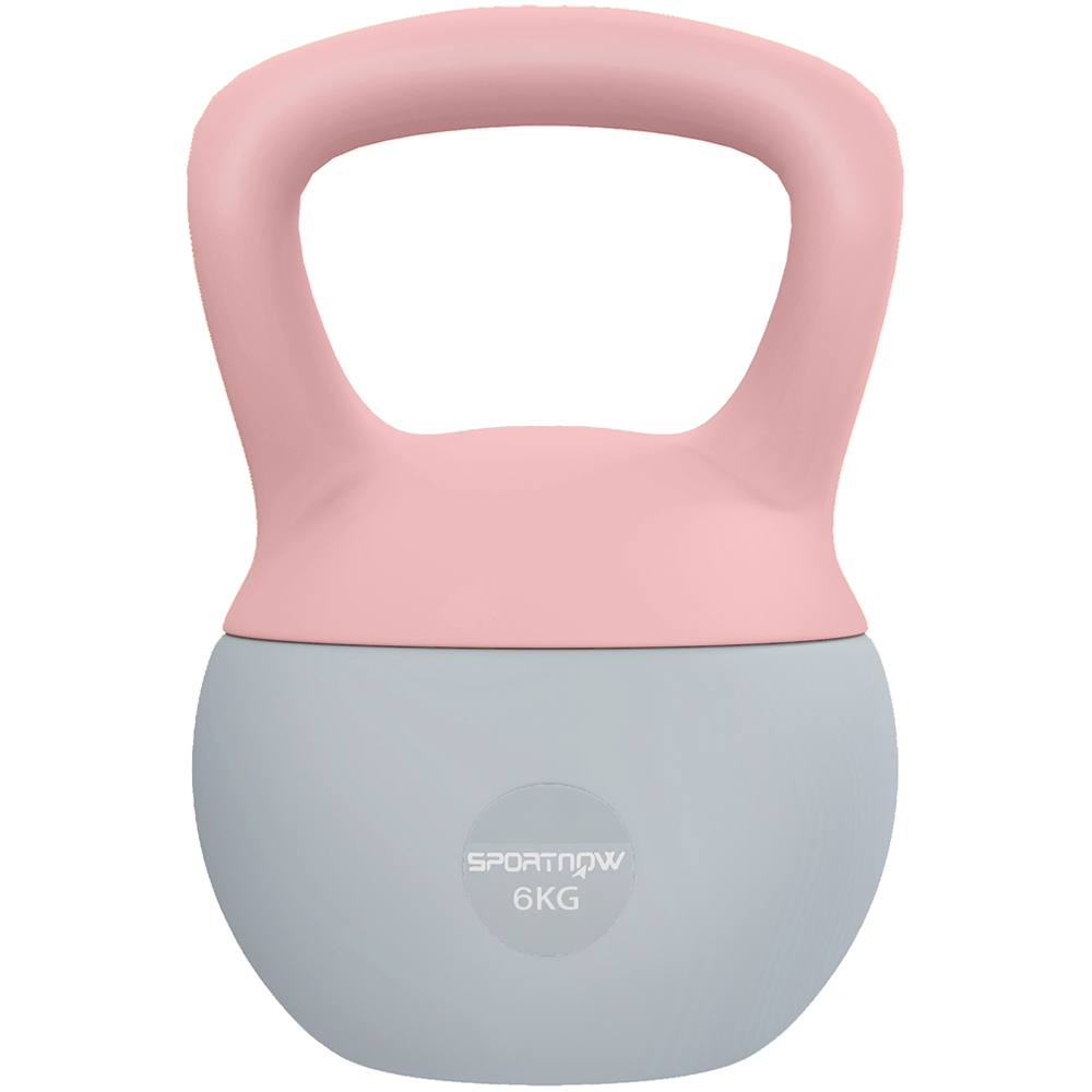 SPORTNOW Pink and Grey Soft Body Kettlebell with Non Slip Handle 6kg
