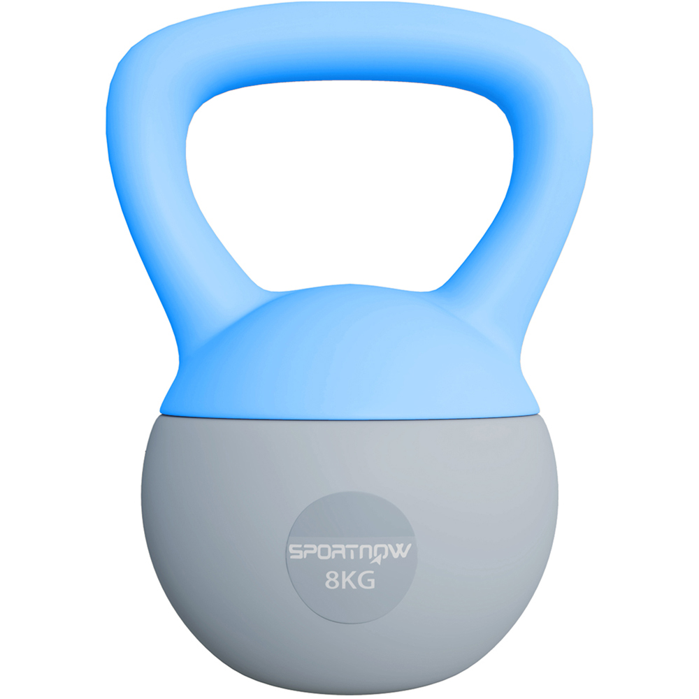 SPORTNOW Light Blue and Grey Soft Body Kettlebell with Non Slip Handle 8kg