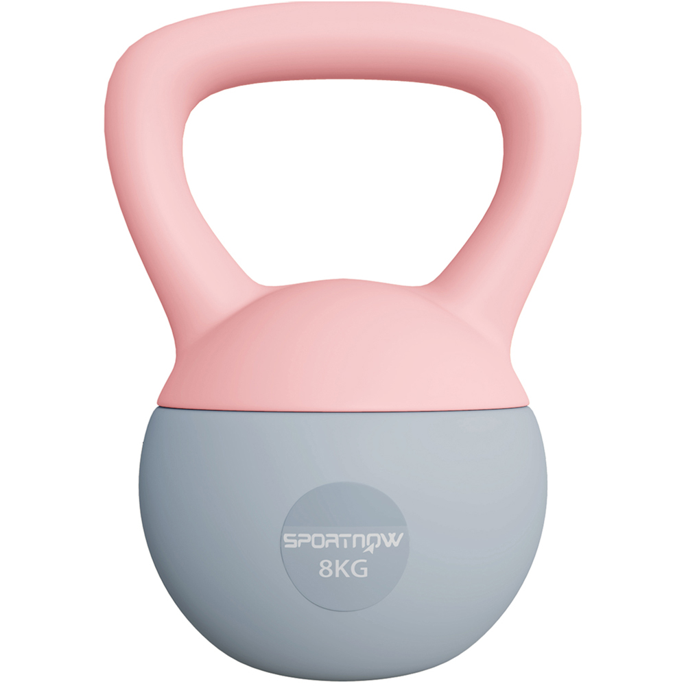 SPORTNOW Pink and Grey Soft Body Kettlebell with Non Slip Handle 8kg
