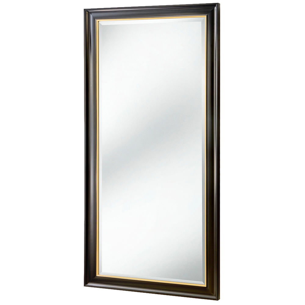 Yearn Georgian Black and Gold Bevelled Full Length Wall Mirror 166.5 x 75cm