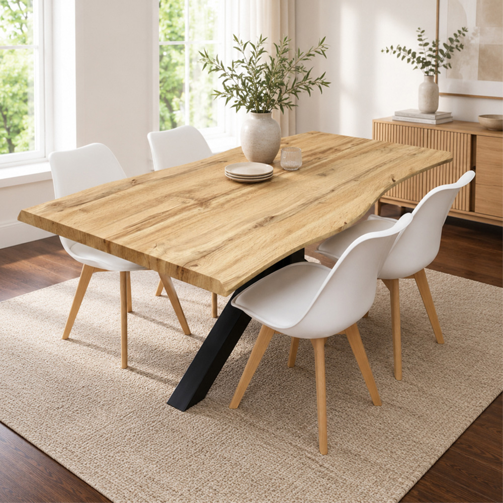Portland 4 Seater Faux Leather Plastic Wooden Dining Set White
