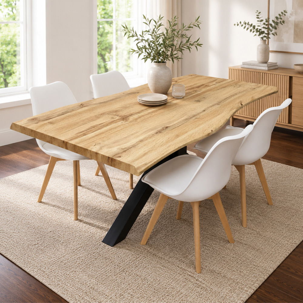 Portland 4 Seater Faux Leather Plastic Wooden Dining Set White