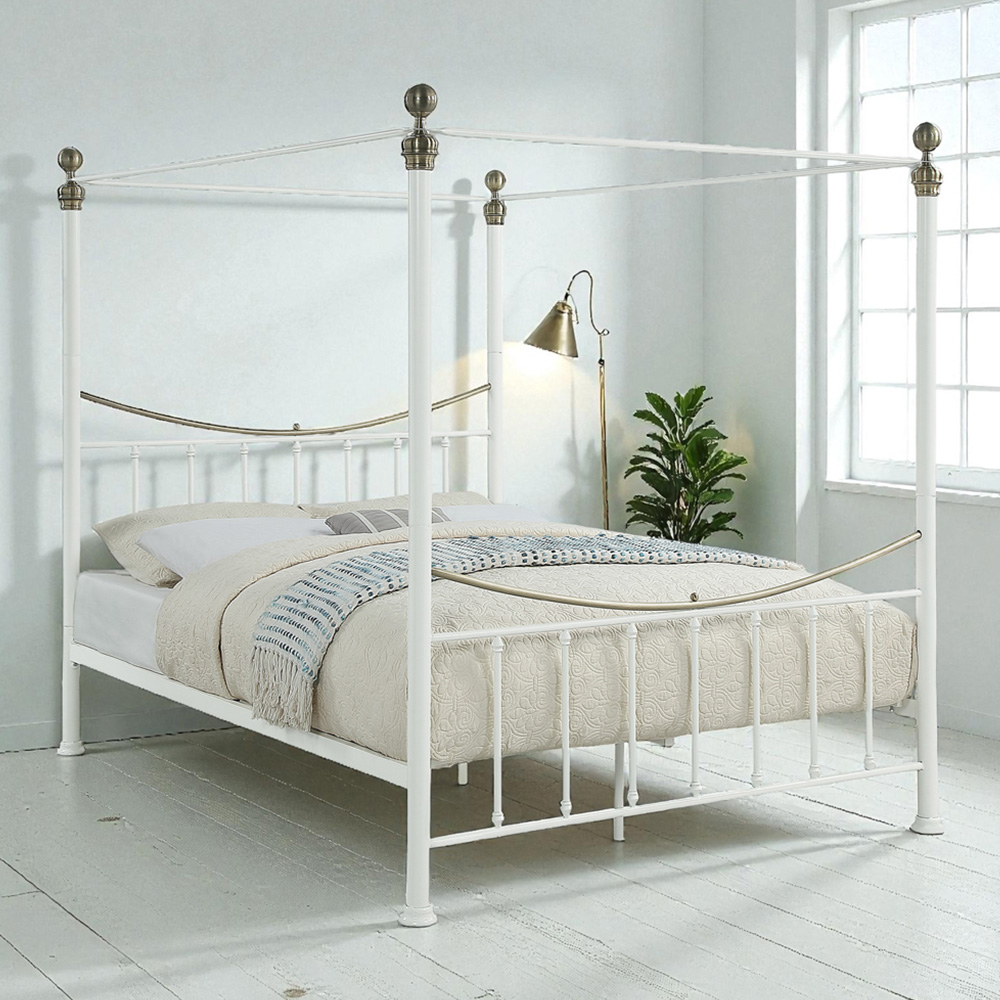 OAT Home - Marylebone - 4 Poster Bed Frame - King Size - White