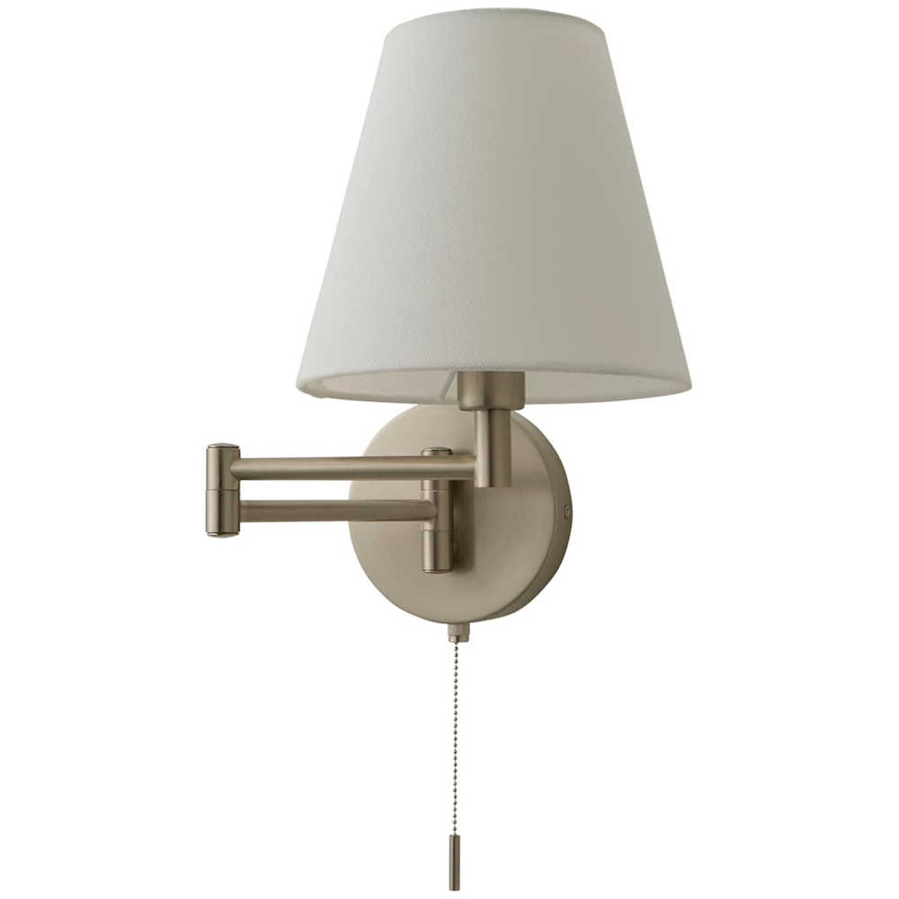 ValueLights Sonia Tapered Shade Wall Light Brushed Chrome Adjustable Size 2
