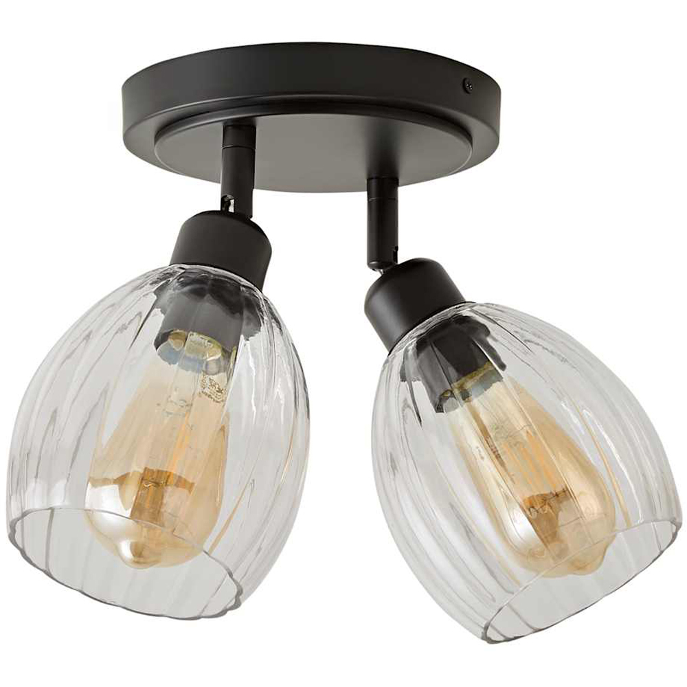 ValueLights Cheltenham 2 Way Spotlight Black Adjustable Ceiling Light