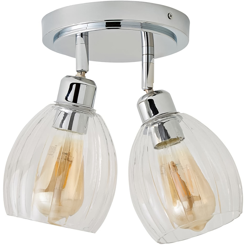 ValueLights - Ceiling Spotlight - Brushed Chrome - 2 Way Adjustable