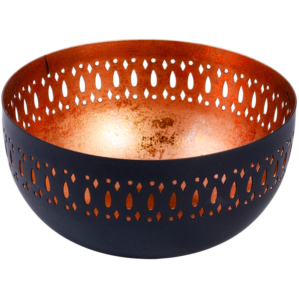 Dibor Decorative Bowl - Black and Copper - 20.5cm