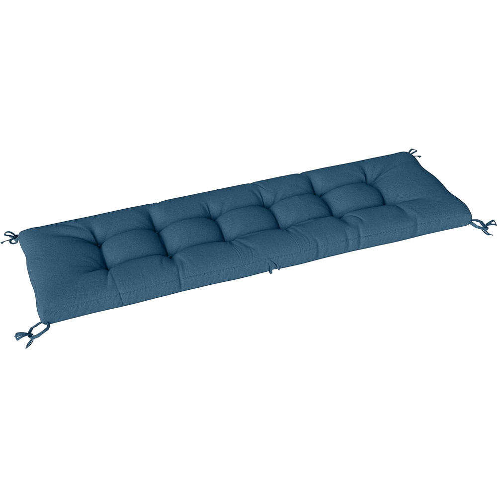 Outsunny Sun Lounger Cushion - Blue - Memory Foam - Ties