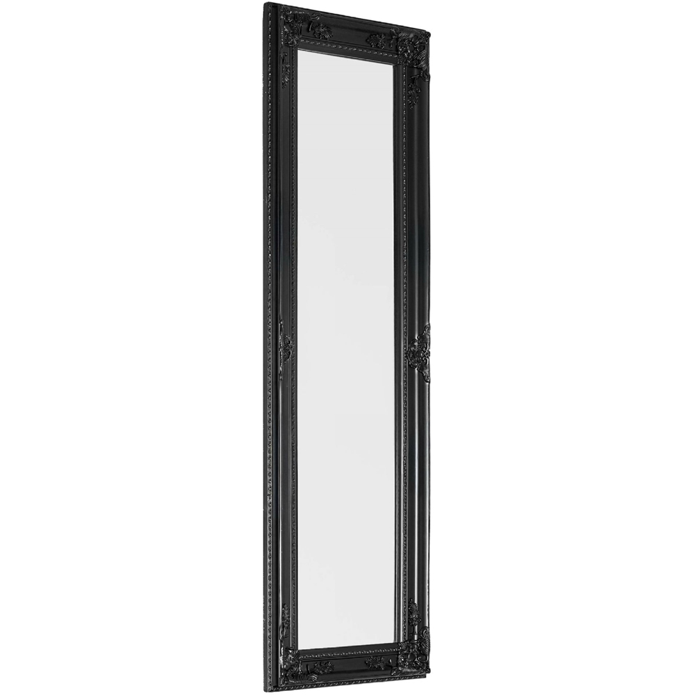 Julian Bowen Palais Black Baroque-Inspired Wooden Full Length Dressing Mirror 130 x 40cm