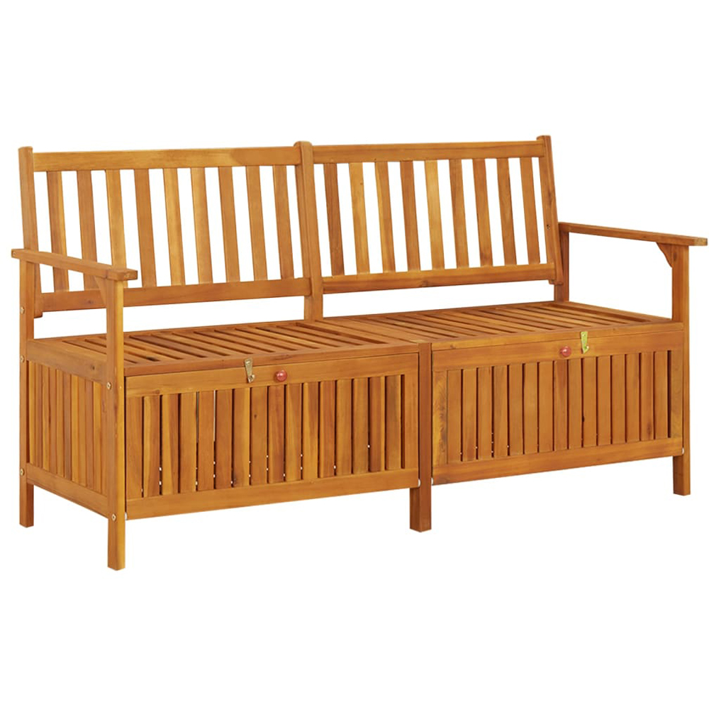 vidaXL 2 Seater Brown Solid Acacia Wood Garden Storage Bench