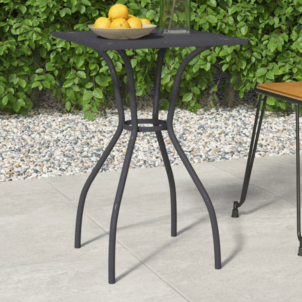 vidaXL 2 Seater Anthracite Steel Mesh Square Garden Table