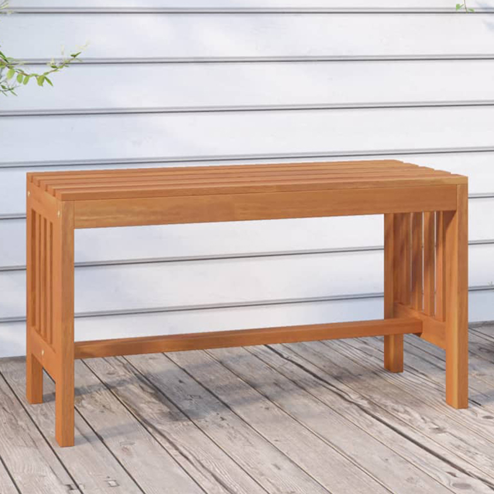 vidaXL 2 Seater Brown Solid Eucalyptus Wood Garden Bench