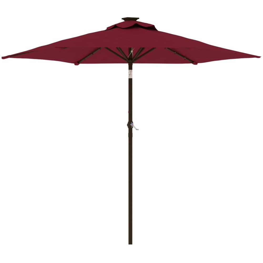 vidaXL Red LED Light Garden Parasol with Steel Pole 2.25m