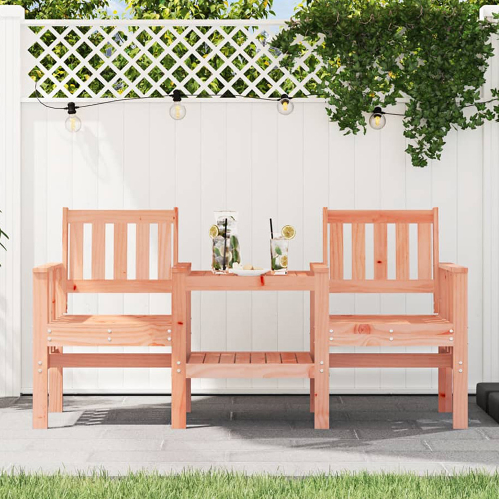 vidaXL 2 Seater Natural Solid Douglas Wood Slatted Garden Companion Seat