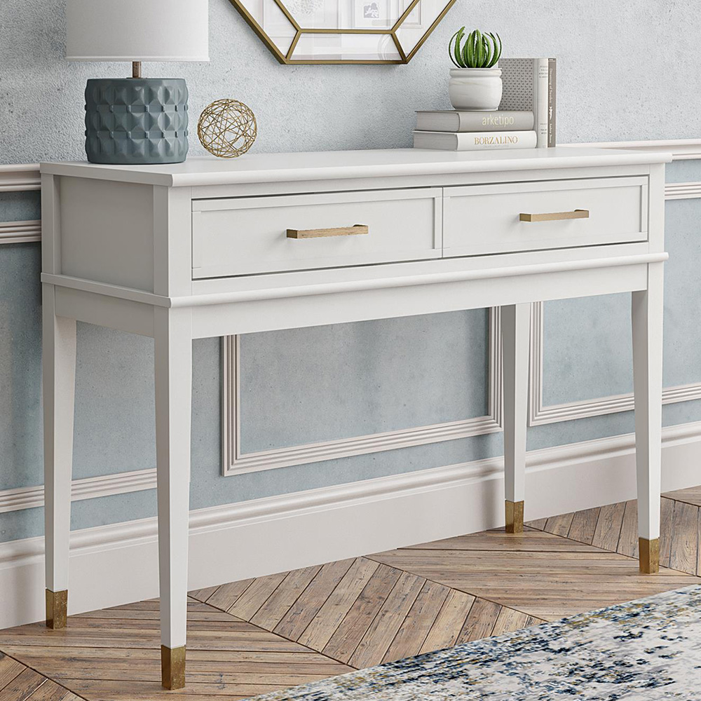 Dorel Home Westerleigh 2 Drawer White Console Table