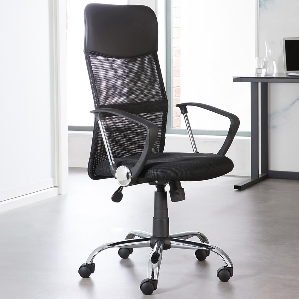 Alphason Orlando Black Mesh and Faux Leather Office Chair
