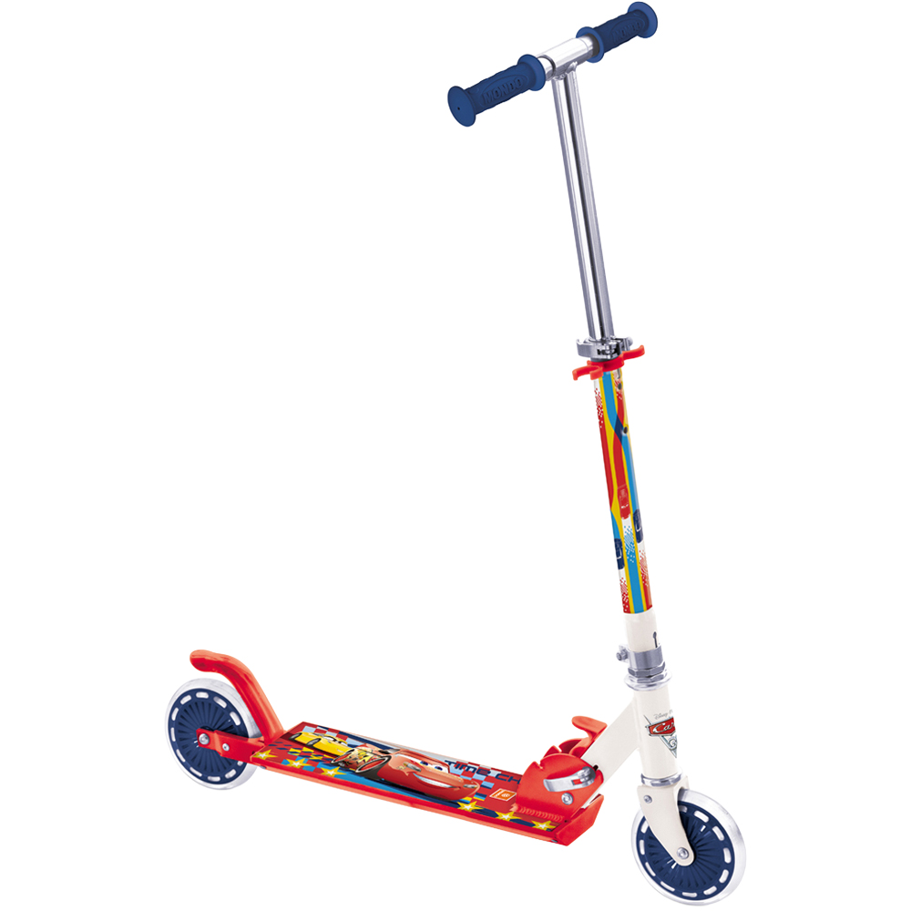 Mondo Kids Disney Cars Lightning McQueen 2 Wheel Foldable Scooter with Adjustable Handlebar