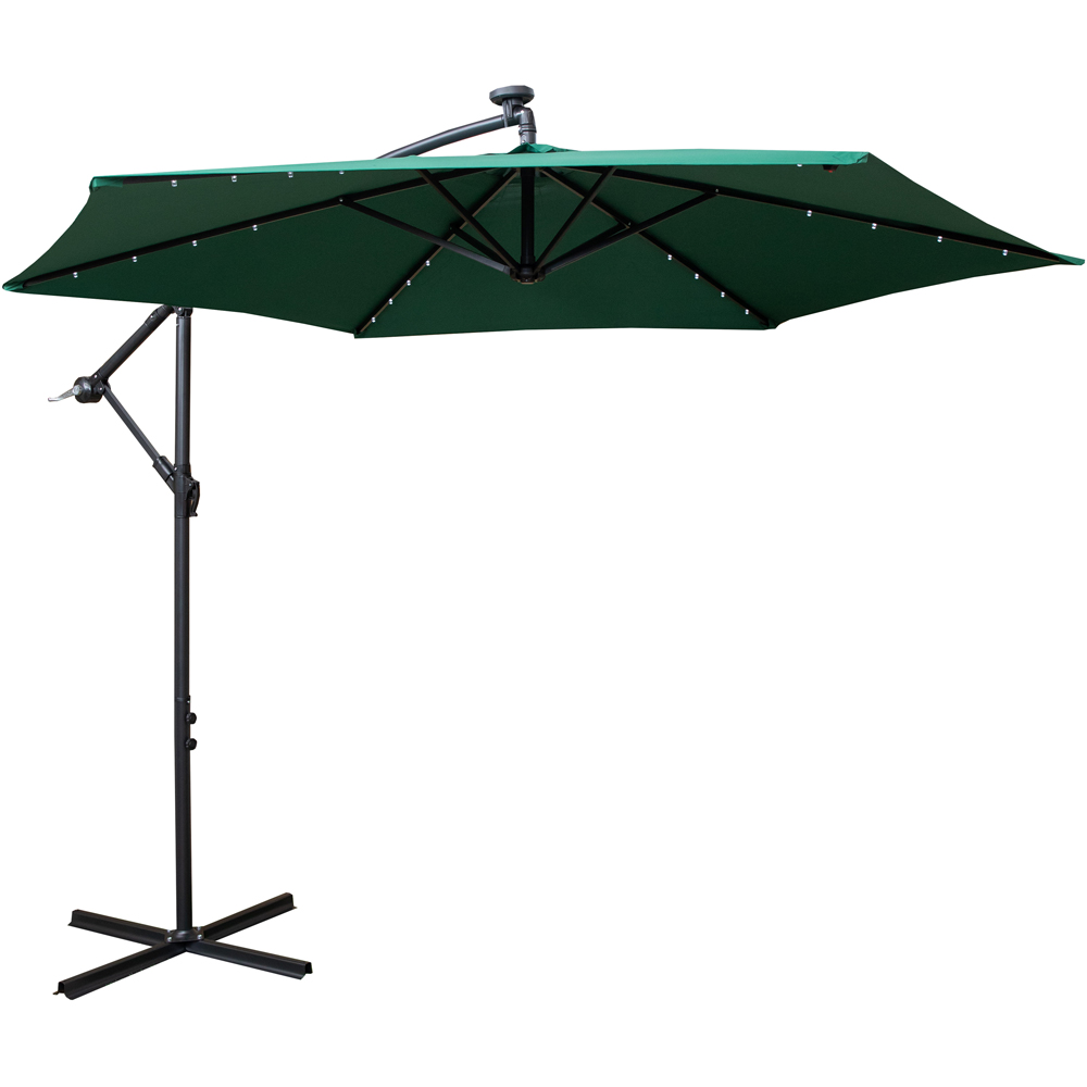 Samuel Alexander Green Solar Powered Cantilever Garden Parasol with LED Lights 3m