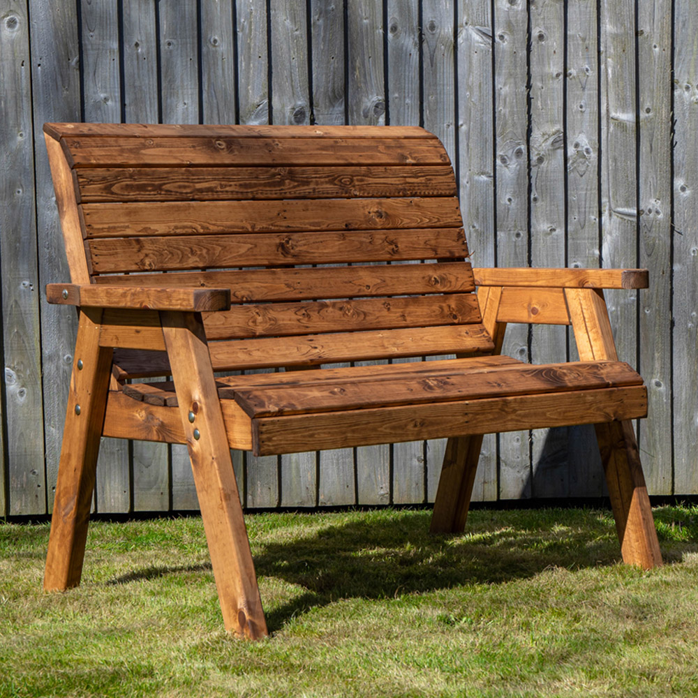 Samuel Alexander 2 Seater Rustic Wooden Garden Bench