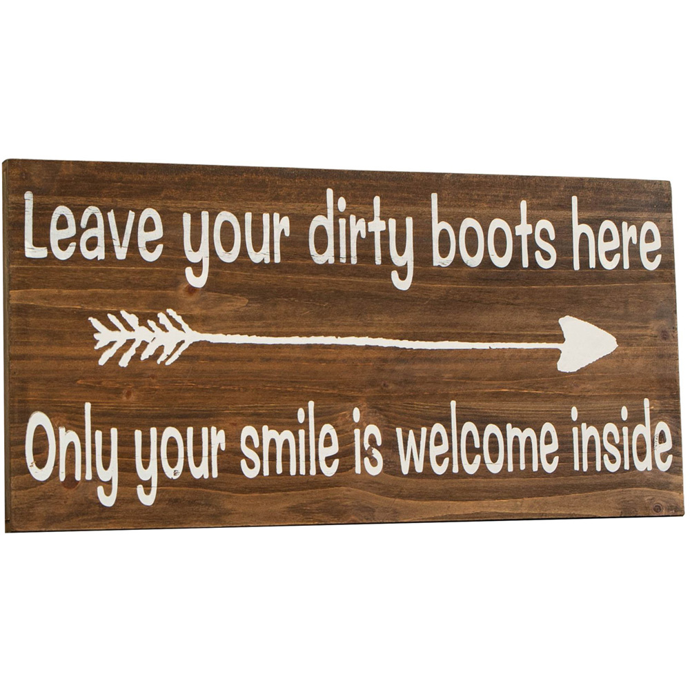 Samuel Alexander Dark Rustic Fir Wood Welcome Wall Sign 60 x 30cm