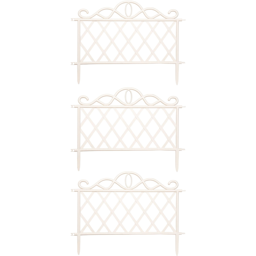 Samuel Alexander 3 Pack White Plastic Garden Patio Lawn Border Fence Edging