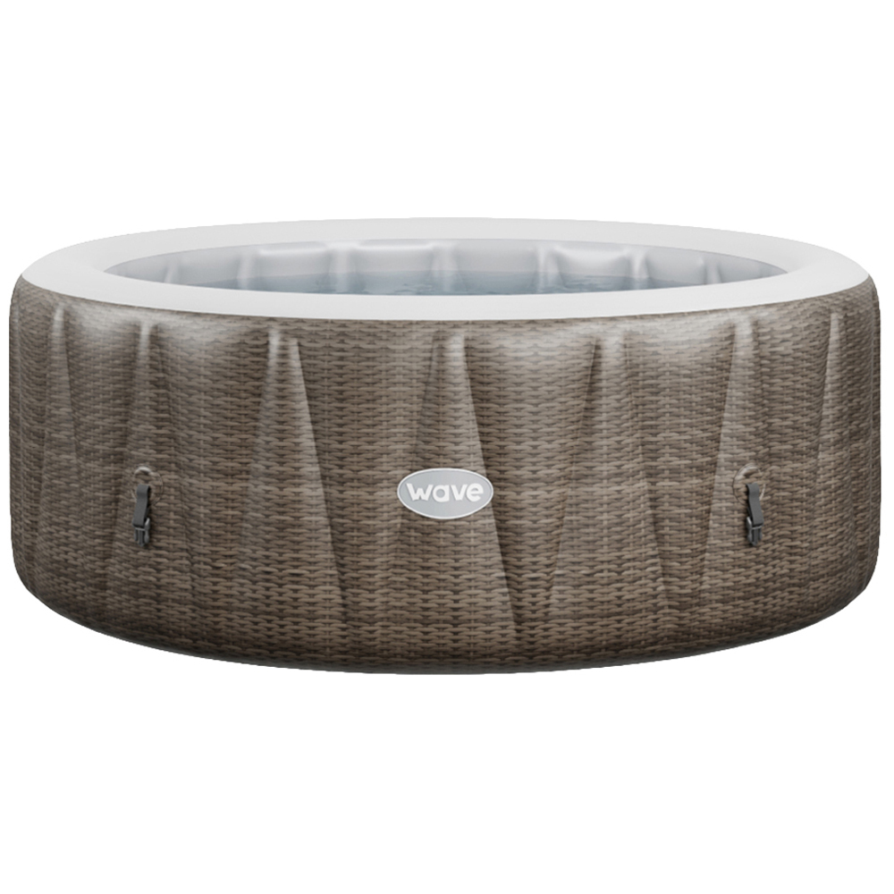 Wave - Inflatable Hot Tub - 6 Person - Brown Rattan - 6 Seater