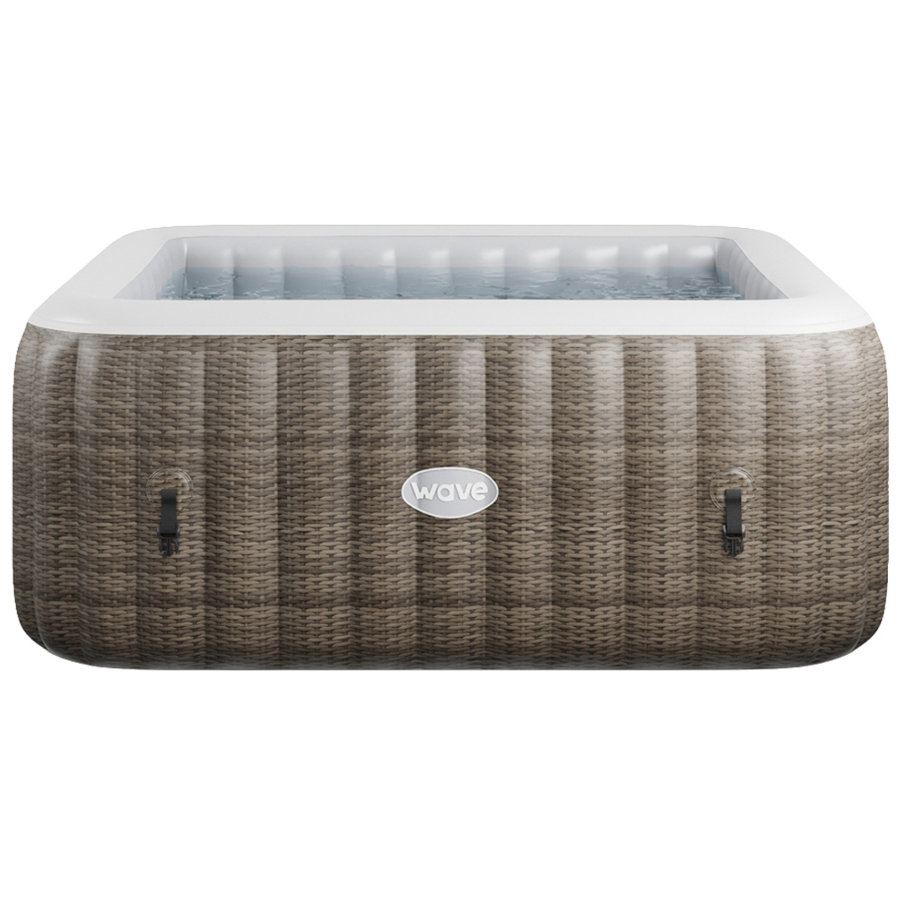 Wave - Inflatable Hot Tub - 6 Person - Brown Rattan - 6 Seater
