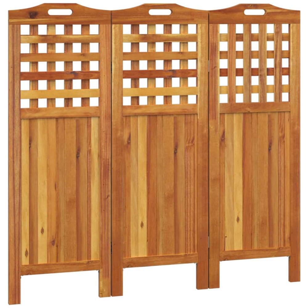 vidaXL Brown Wooden 3 Panel Room Divider 121.5 x 2 x 115cm