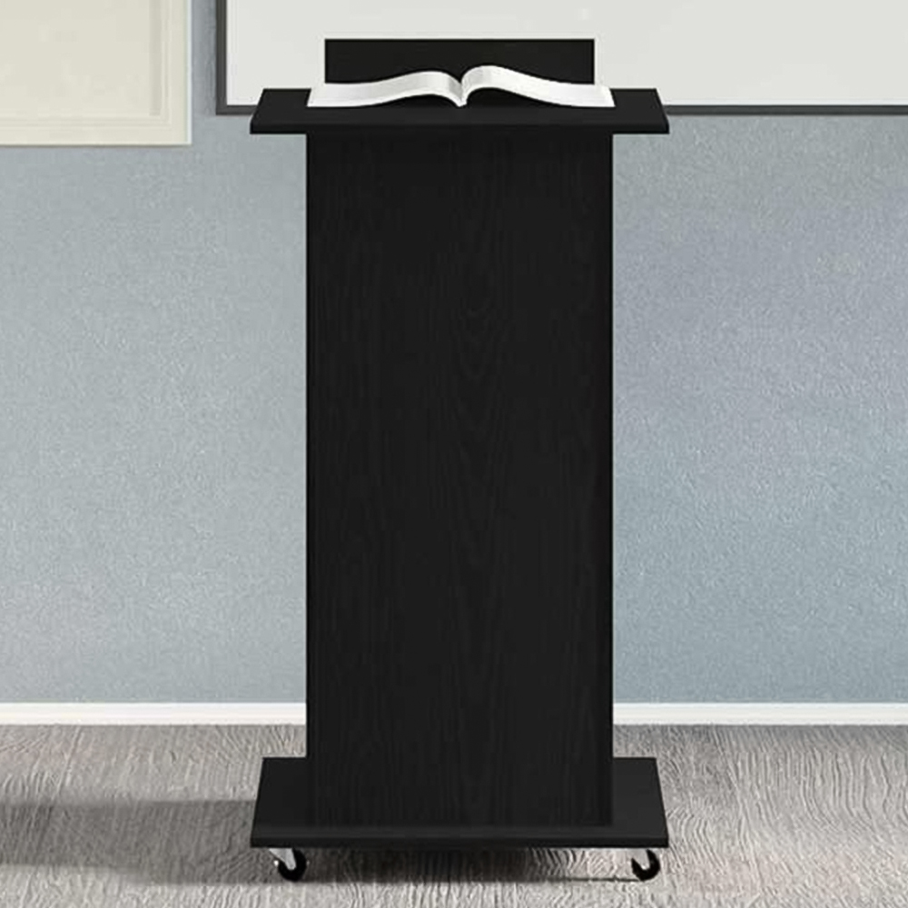vidaXL Single Door Single Drawer Single Shelf Black Office Podium